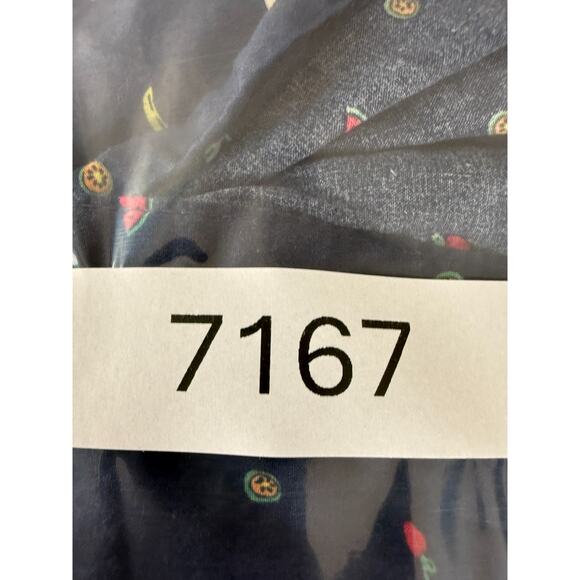 St Johns Bay Petite Size PL Fruit Print Casual Button Top Navy Short Sleeve - Picture 8 of 8